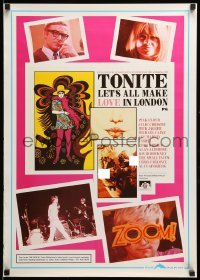 2g318 TONITE LET'S ALL MAKE LOVE IN LONDON 20x28 commercial poster '90s Caine, London, psychedelic!