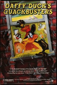 2g570 DAFFY DUCK'S QUACKBUSTERS 1sh '88 Mel Blanc, great cartoon art of Looney Tunes characters!