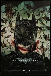 2g574 DARK KNIGHT wilding 1sh '08 cool playing card collage of Christian Bale as Batman!