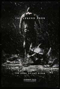 2g576 DARK KNIGHT RISES teaser DS 1sh '12 Tom Hardy as Bane, cool image of broken mask in the rain!