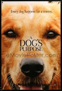 2g585 DOG'S PURPOSE teaser DS 1sh '17 close-up up of canine, Josh Gad in the title role's voice!
