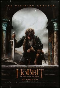 2g677 HOBBIT: THE BATTLE OF THE FIVE ARMIES teaser DS 1sh '14 Martin Freeman as Bilbo Baggins!