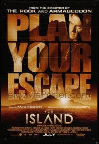 2g712 ISLAND advance DS 1sh '05 tagline image with Ewan McGregor on the run, he's been chosen!