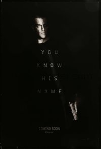 2g720 JASON BOURNE teaser DS 1sh '16 great image of Matt Damon in the title role with gun!
