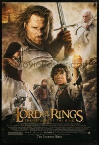 2g757 LORD OF THE RINGS: THE RETURN OF THE KING advance 1sh '03 Jackson, cast montage!