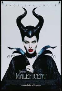 2g772 MALEFICENT advance DS 1sh '14 cool close-up image of sexy Angelina Jolie in title role!