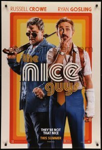 2g811 NICE GUYS teaser DS 1sh '16 great image of Ryan Gosling and Russell Crowe with shotgun!