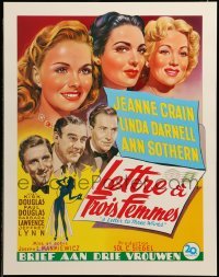 2g189 LETTER TO THREE WIVES 15x20 REPRO poster 1990s Jeanne Crain, Darnell, Sothern!