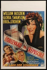 2g196 SUNSET BOULEVARD 14x21 Belgian REPRO poster '00s William Holden, Gloria Swanson!