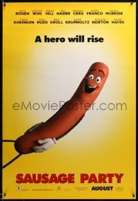 2g873 SAUSAGE PARTY teaser DS 1sh '16 Seth Rogen, Jonah Hill, outrageous image, a hero will rise!