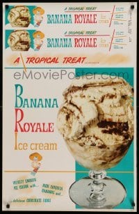 2g110 BANANA ROYALE ICE CREAM 23x35 advertising poster '59 bananas & delicious chocolate fudge!