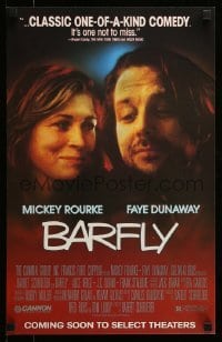 2g153 BARFLY mini poster '87 Barbet Schroeder, Mickey Rourke, Faye Dunaway