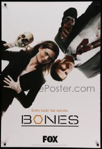 2g101 BONES tv poster '07 TV crime drama, cool image of Emily Deschanel holding skull!