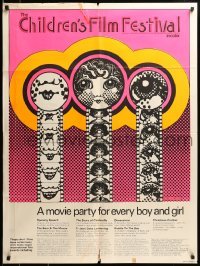 2g089 CHILDREN'S FILM FESTIVAL 30x40 Canadian film festival poster '66 party for every boy & girl