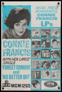 2g131 CONNIE FRANCIS 20x30 English music poster '65 many imags of her great records!