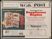 2g116 DEEPFREEZE DUPLEX 30x40 advertising poster '55 it's a freezer AND a refrigerator!!!