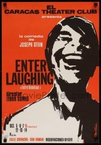 2g031 ENTER LAUGHING 17x25 Venezuelan stage poster '60s close-up art of laughing man by Kovacs!