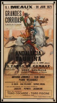2g374 GRANDES CORRIDAS 21x38 Spanish special '71 great toreador bullfighting artwork!