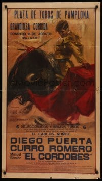 2g375 GRANDIOSA CARRIDA 21x38 Spanish special '64 bullfighting toreador art by Ballestar!