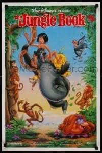 2g388 JUNGLE BOOK 18x27 special R90 Walt Disney cartoon classic, image of Mowgli & friends!