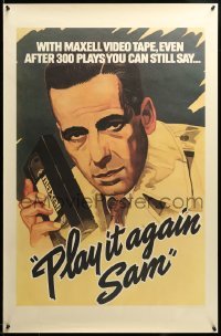 2g120 MAXELL: PLAY IT AGAIN SAM 26x40 advertising poster '83 Humphrey Bogart w/VHS tape!