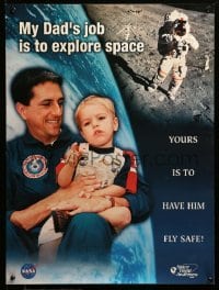 2g406 NASA 18x24 special '00s his dad's job it to explore outer space, help him fly safe!