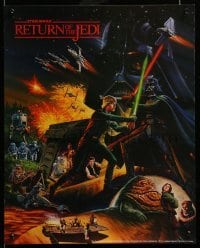2g427 RETURN OF THE JEDI 2-sided 18x22 special '83 Keely art of Luke vs Vader battle, Hi-C promo!