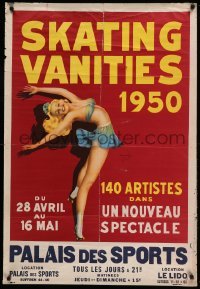 2g431 SKATING VANITIES 1950 28x41 special '50 Palais des Sports in Paris, woman on roller skates!
