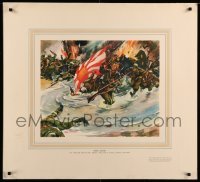 2g452 WAKE ISLAND 32x35 special '42 Arthur Beaumont art, invasion meets serious resistance!