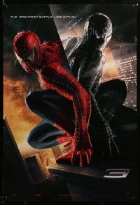 2g908 SPIDER-MAN 3 teaser DS 1sh '07 Sam Raimi, greatest battle, Maguire in red/black suits!