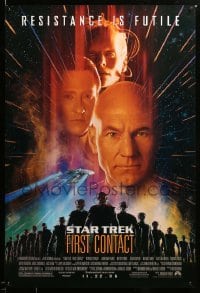 2g924 STAR TREK: FIRST CONTACT advance 1sh '96 Jonathan Frakes, Stewart, Spiner, sexy Borg Krige!