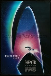 2g926 STAR TREK: GENERATIONS int'l advance 1sh '94 cool sci-fi art of the Enterprise, Boldly Go!