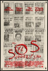 2g944 SUMMER OF SAM DS 1sh '99 Spike Lee, cool image of multiple newspaper murder articles!
