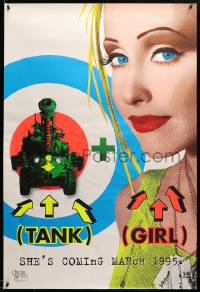 2g952 TANK GIRL teaser 1sh '95 Lori Petty, based on the comic strip, cool blacklight design!