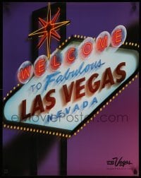 2g024 LAS VEGAS 22x28 travel poster '00s Welcome to Fabulous Las Vegas' sign!