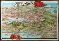 2g027 ST. THOMAS U.S. VIRGIN ISLANDS 28x40 travel poster '81 colorful Barbara Spurll artwork!