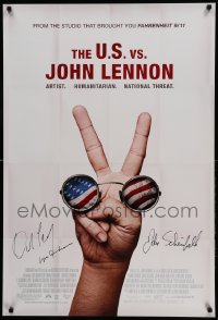 2g979 U.S. VS. JOHN LENNON signed DS 1sh '06 by directors David Leaf AND John Scheinfeld, peace!