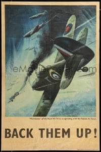 2g061 BACK THEM UP 20x30 English WWII war poster '40s RAF & Russian Air Force cooperate!
