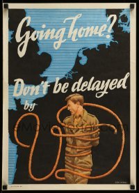 2g068 GOING HOME? DON'T BE DELAYED BY VD 16x23 Australian WWII war poster '46 Franz O. Schiffers!