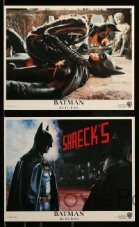 2h042 BATMAN RETURNS 8 8x10 mini LCs '92 Michael Keaton, Michelle Pfeiffer, DeVito, Tim Burton!
