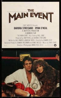 2h153 MAIN EVENT 7 8x10 mini LCs '79 great images of Barbra Streisand with boxer Ryan O'Neal!