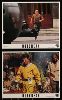 2h107 OUTBREAK 7 8x10 mini LCs '95 Dustin Hoffman, Rene Russo, Morgan Freeman, Cuba Gooding Jr.!