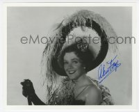 2j1023 ALICE FAYE signed 8x10 REPRO still '80s great smiling portrait in huge feathered hat!