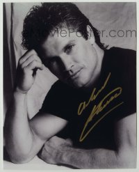2j1026 ANDREW STEVENS signed 8x10 REPRO still '90s great close up resting his head on his hand!