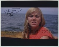2j1032 ANN DUSENBERRY signed color 8x10 REPRO still '90s great scared close up as Tina in Jaws 2!