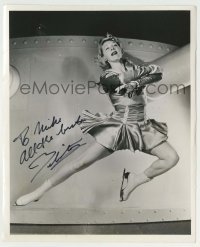 2j0444 BELITA signed 8.25x10 still '43 great close up ice skating in mid-air from Silver Skates!