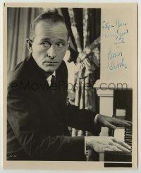 2j0452 BING CROSBY signed 8x10 still '60s great close up playing piano from High Time!