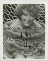 2j1076 CHERYL TIEGS signed 8x10.25 REPRO still '80s the sexy supermodel naked under giant sweater!