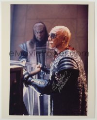 2j1077 CHRISTOPHER PLUMMER signed color 8x10 REPRO still '90s great image as Chang in Star Trek VI!