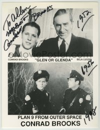 2j0421 CONRAD BROOKS signed 8.5x11 publicity still '98 split image from Glen or Glenda & Plan 9!
